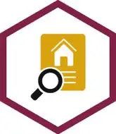 Illustration of a logo finding a property